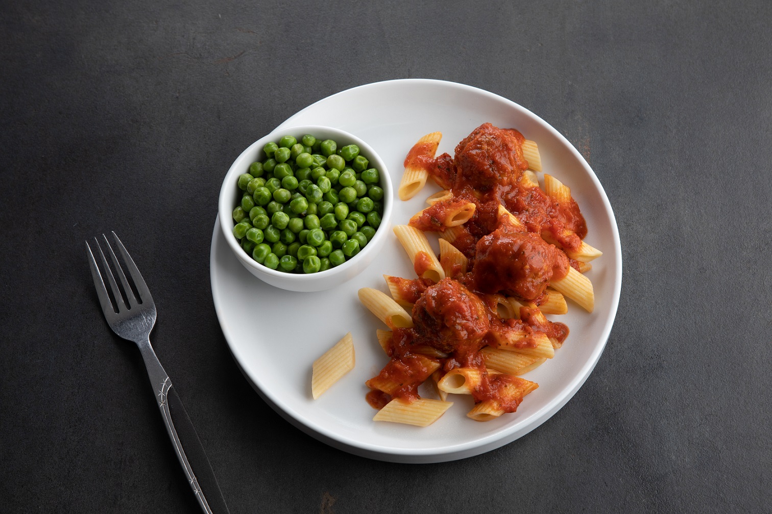 Pasta & Meatballs and Seasoned Vegetables
